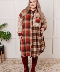 Cabin Fever Flannel Plaid Oversized Shacket Ave Shops